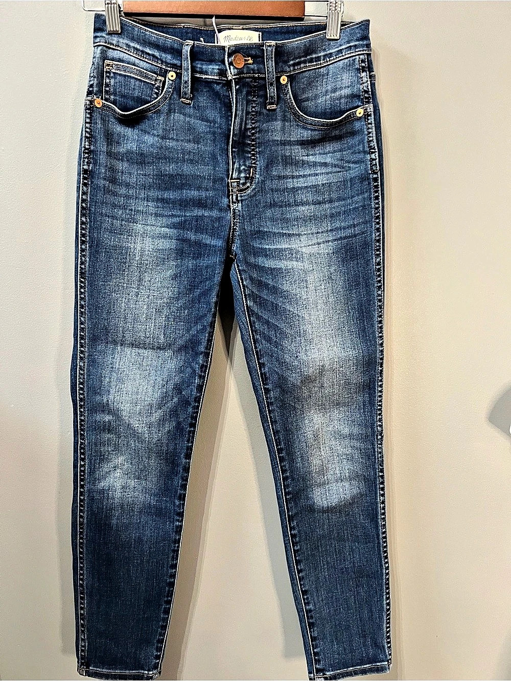 Madewell 10" High-Rise Skinny Jeans in Blue Waist 27